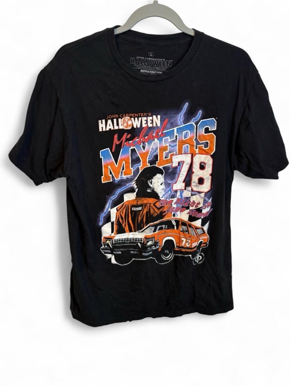 Ripple Junction Halloween Michael Myers 78 Racing T Shirt Large Movie Graphic
